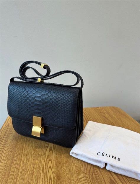 celine case bag python black|authentic Celine python bags.